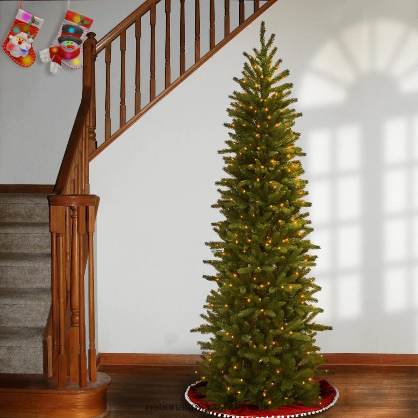 Trees | National Tree Company Pre-Lit \Feel Real\ Artificial Slim Christmas Tree Grande Fir Green White Lights Includes Stand 65 Feet F2L4F22